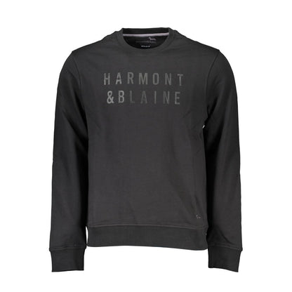 Harmont &amp; Blaine Sleek Sort Langærmet Sweatshirt med Rund Hals