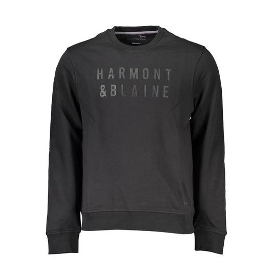 Harmont &amp; Blaine Sleek Sort Langærmet Sweatshirt med Rund Hals