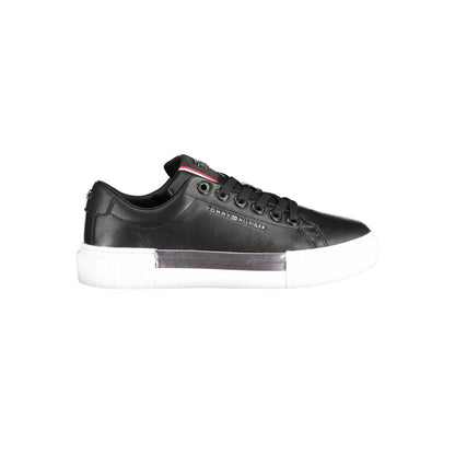 Tommy Hilfiger sort lædersneaker til kvinder