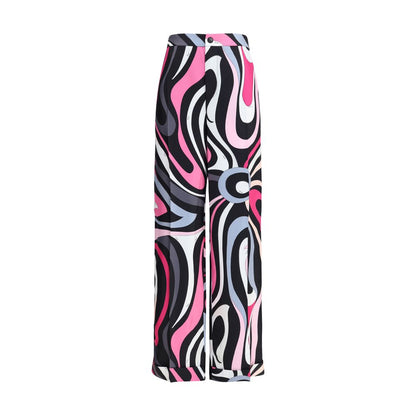 Emilio Pucci silkebukser med marmorprint