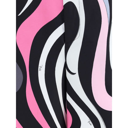 Emilio Pucci silkebukser med marmorprint