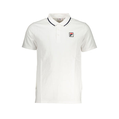 Fila Sleek hvid bomuldspolo med kontrastdetaljer