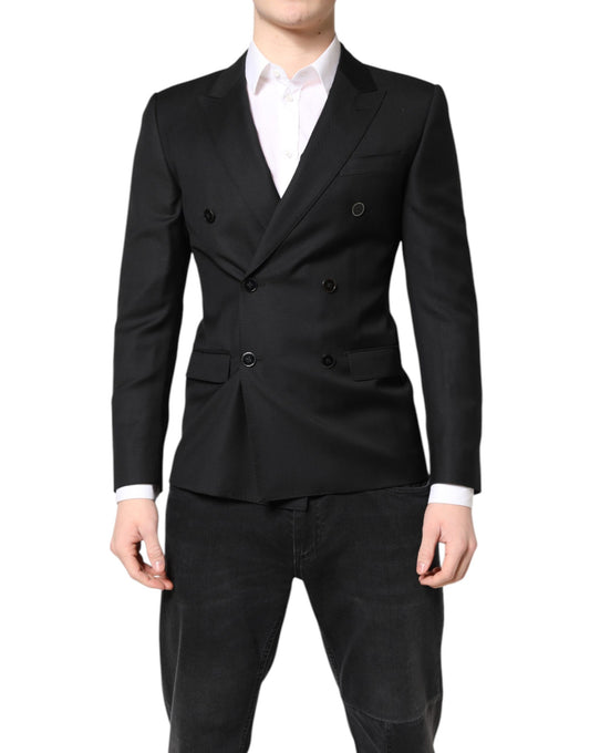 Dolce &amp; Gabbana Sort MARTINI Dobbeltradet Frakkeblazer