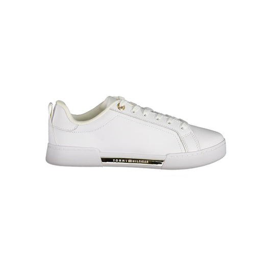 Tommy Hilfiger Chic Hvide Sneakers Med Snøre Og Kontrastdetaljer
