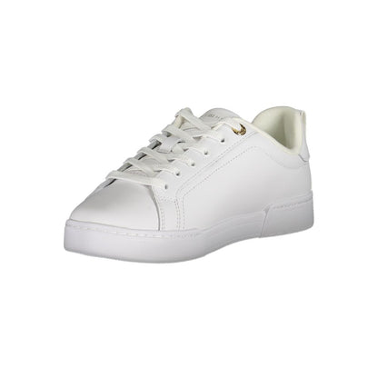 Tommy Hilfiger Chic Hvide Sneakers Med Snøre Og Kontrastdetaljer