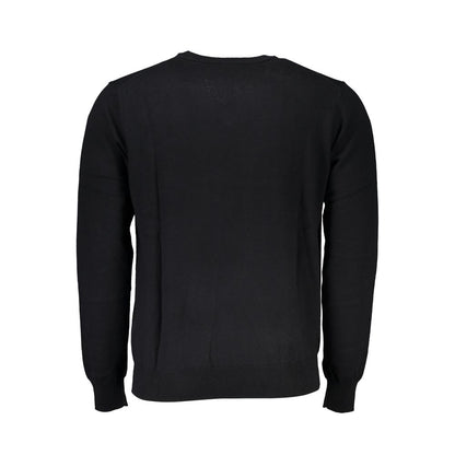 Harmont &amp; Blaine Elegant V-hals Broderet Sort Sweater
