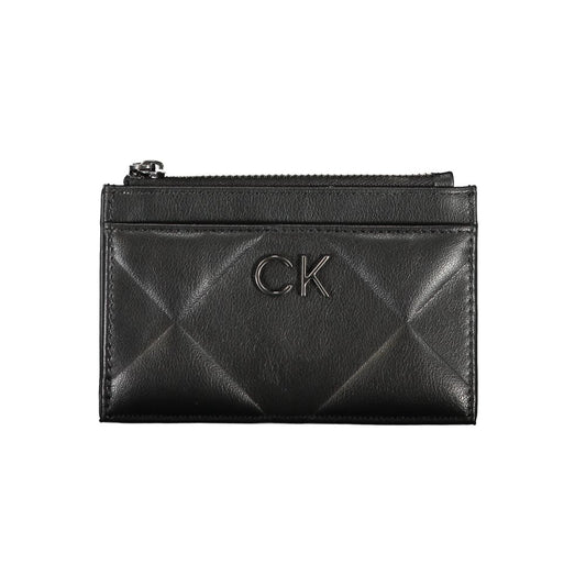 Calvin Klein Sleek sort lynlåspung med kontrastdetaljer