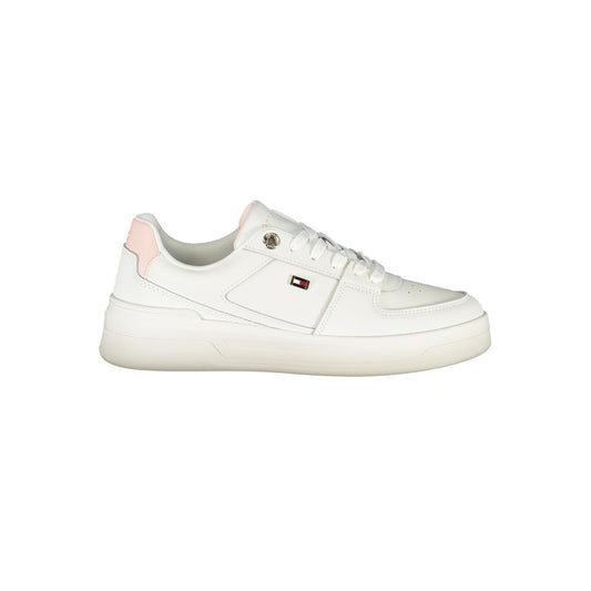 Tommy Hilfiger Elegante Hvide Sneakers Med Snørebånd og Kontrastdetaljer