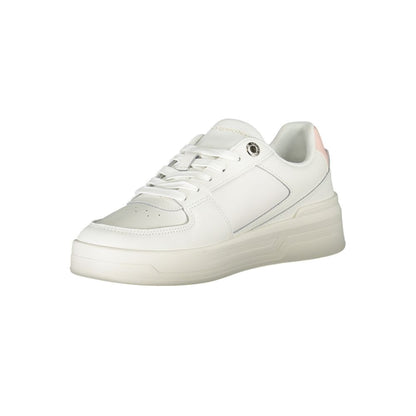 Tommy Hilfiger Elegante Hvide Sneakers Med Snørebånd og Kontrastdetaljer