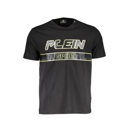 Plein Sport Sort Bomuld Herre T-shirt