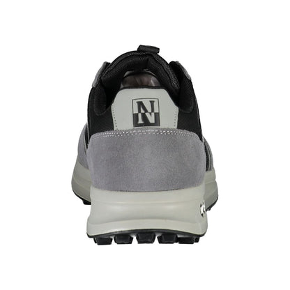 Napapijri Gray Leather Men Sneaker