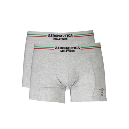 Aeronautica Militare Gray Cotton Men Boxer Short