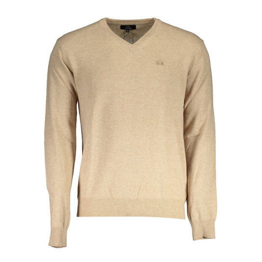 La Martina Beige Uld Herretrøje