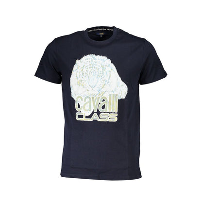Cavalli Class Blå Bomulds T-shirt