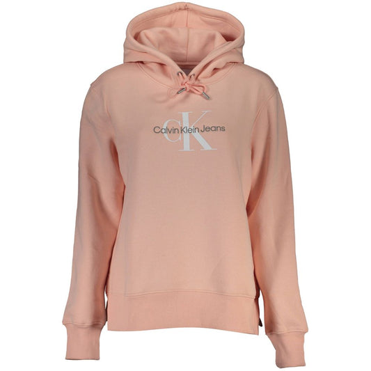 Calvin Klein Chic Pink Fleece Hættetrøje med Logo Broderi