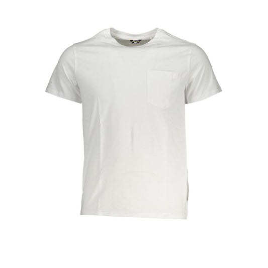 K-WAY Elegant Hvid Bomulds T-shirt med Lommedetalje