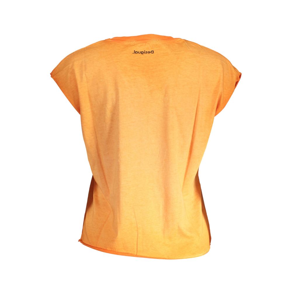 Desigual Orange Bomuldstop Til Kvinder