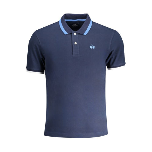 La Martina blå bomuld poloshirt