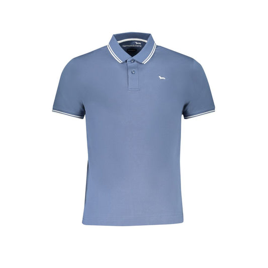 Harmont &amp; Blaine blå bomuldspoloshirt