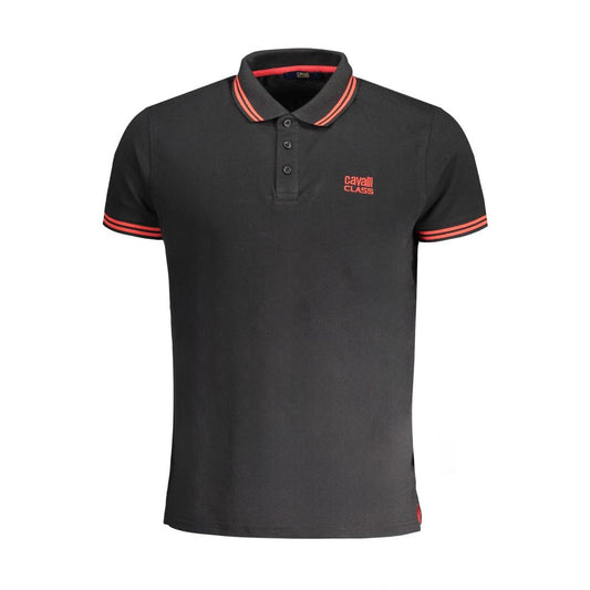 Cavalli Class sort bomuldspoloshirt