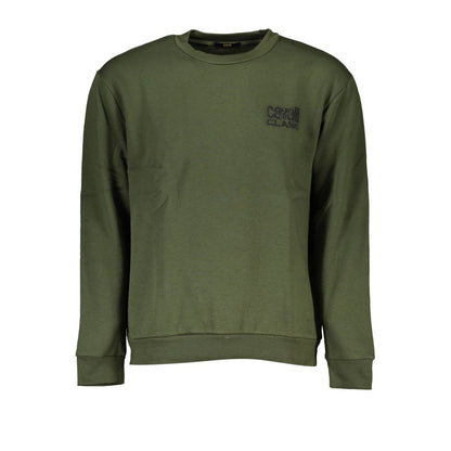Cavalli Class Chic Grøn Broderet Rund Hals Sweater