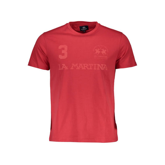 La Martina rød bomulds-T-shirt til mænd