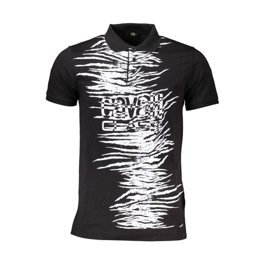 Cavalli Class sort bomuldspoloshirt til mænd