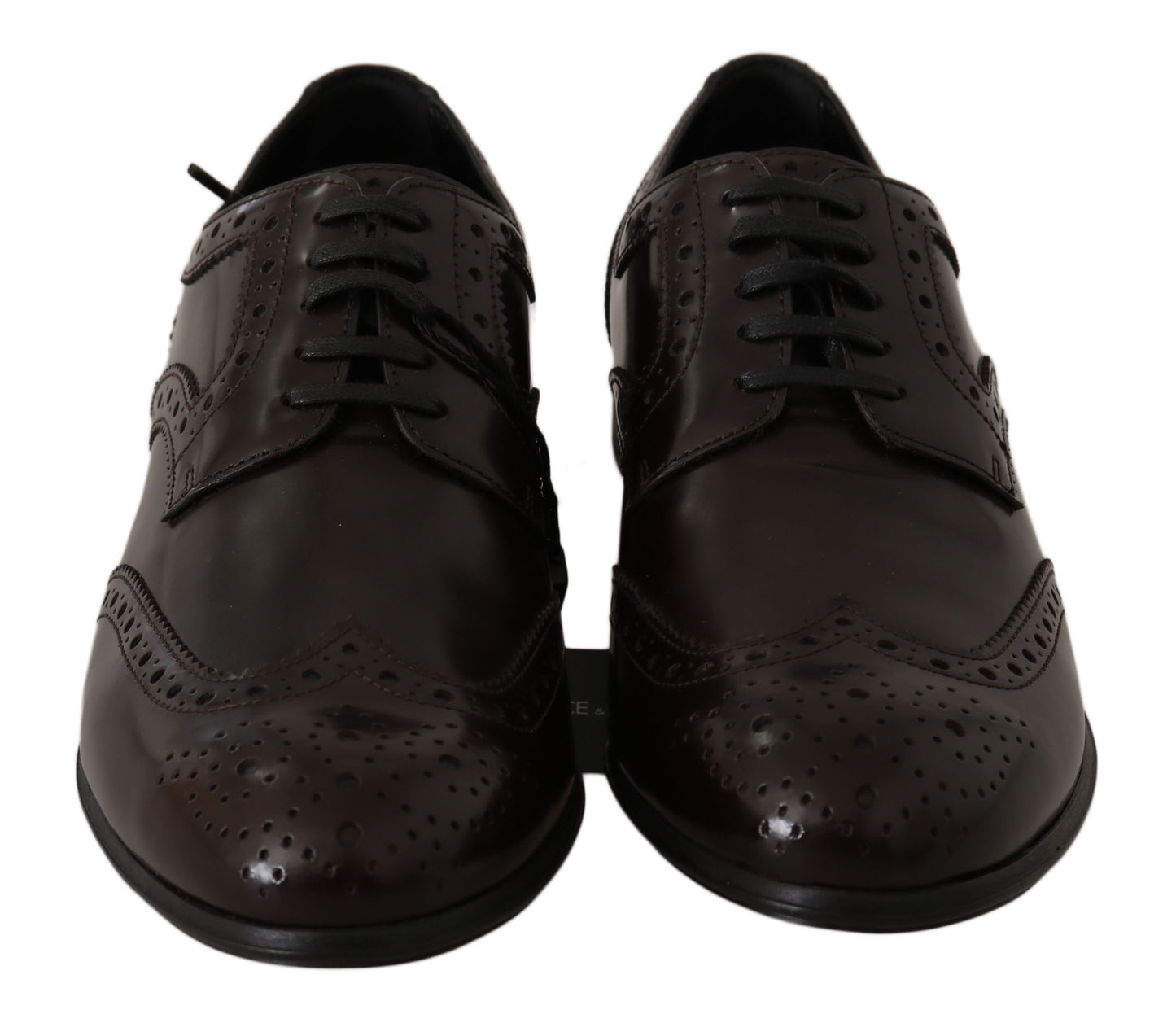 Dolce &amp; Gabbana Elegant Oxford Flats i brunt læder