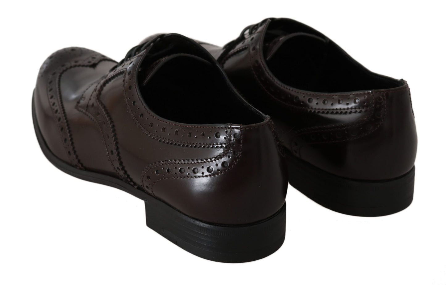 Dolce &amp; Gabbana Elegant Oxford Flats i brunt læder