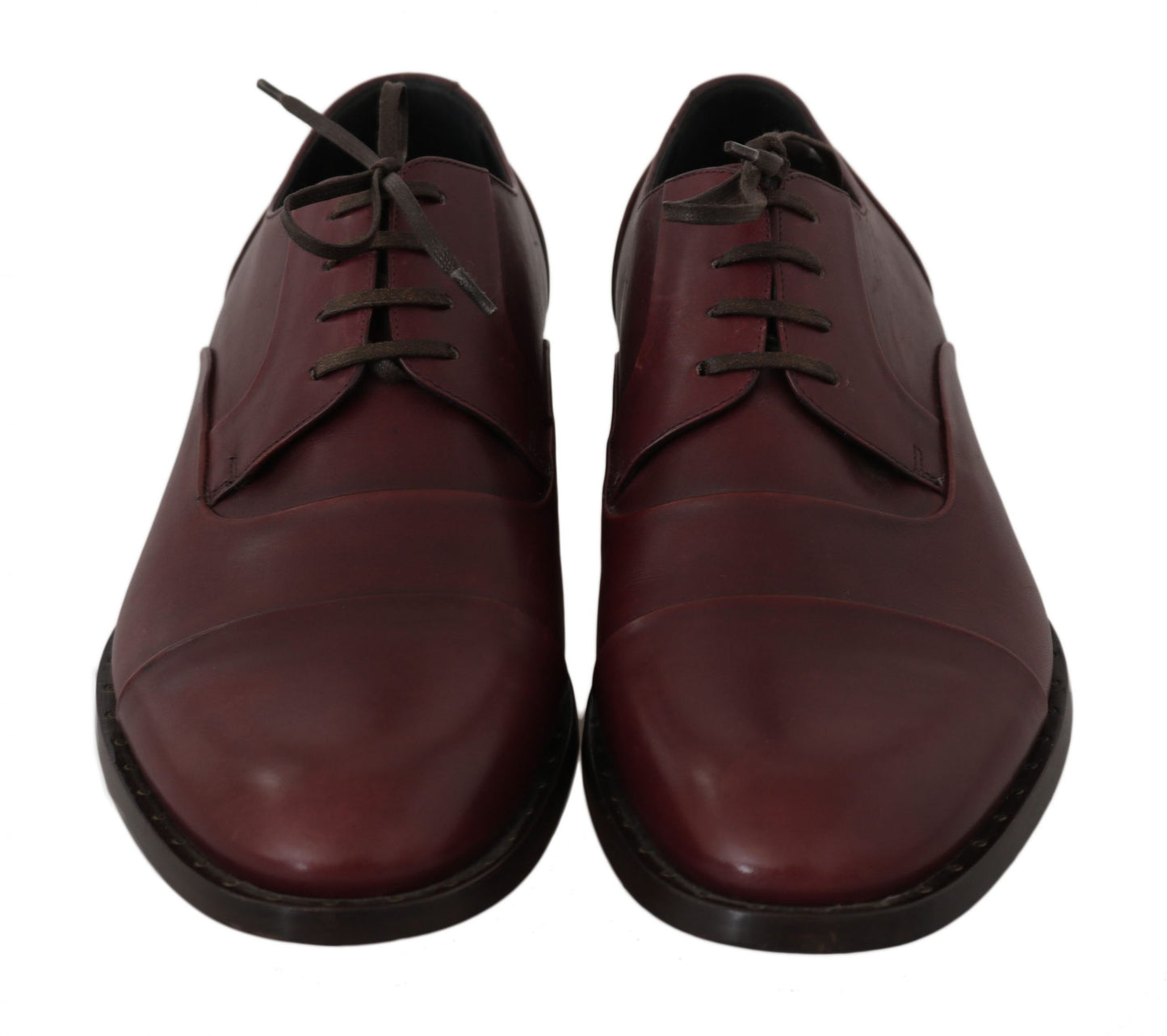 Dolce &amp; Gabbana Elegant Bordeaux læder kjole sko