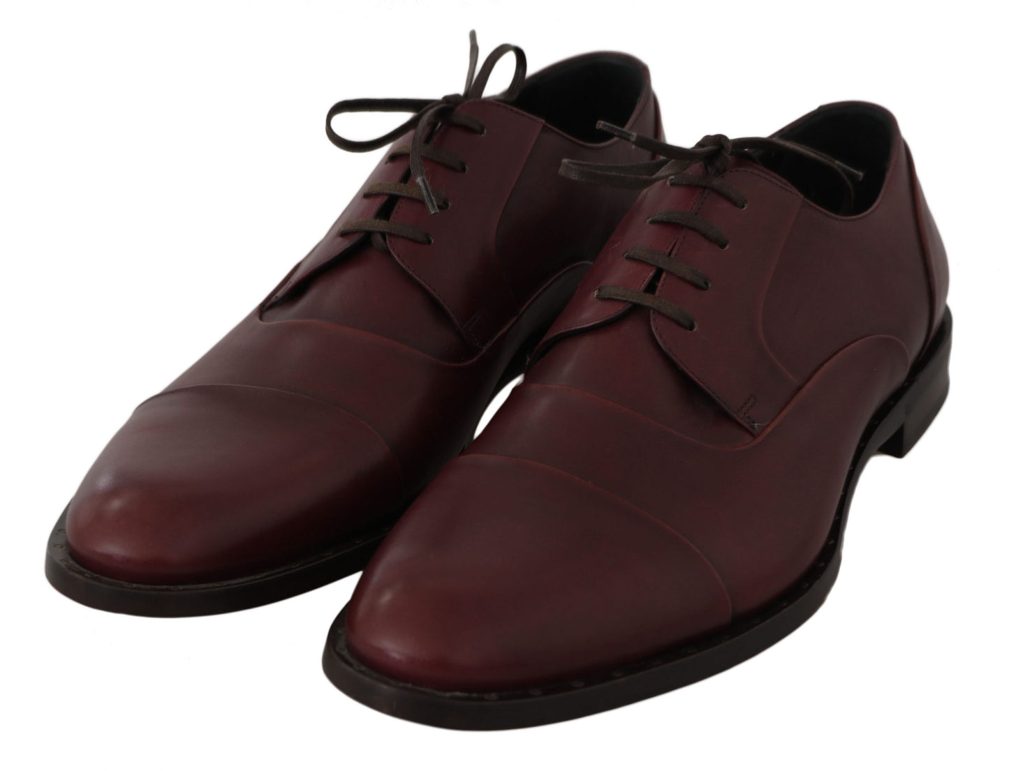 Dolce &amp; Gabbana Elegant Bordeaux læder kjole sko