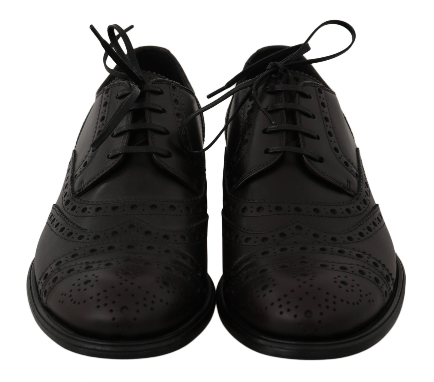 Dolce &amp; Gabbana Elegant Bordeaux Wingtip Derby Dress Shoes