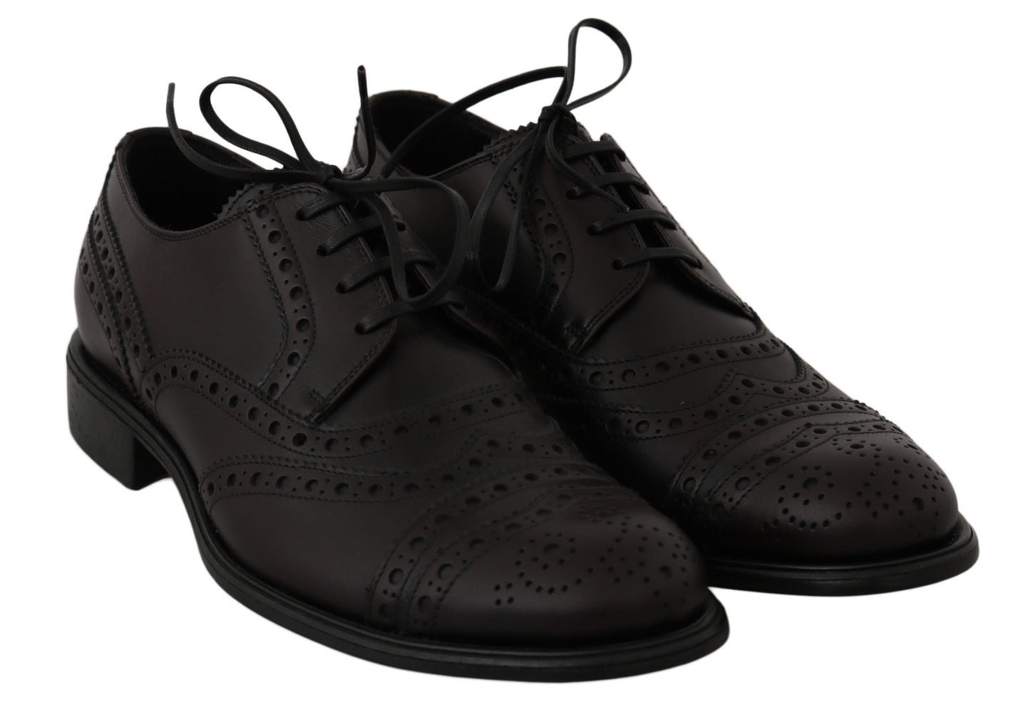 Dolce &amp; Gabbana Elegant Bordeaux Wingtip Derby Dress Shoes