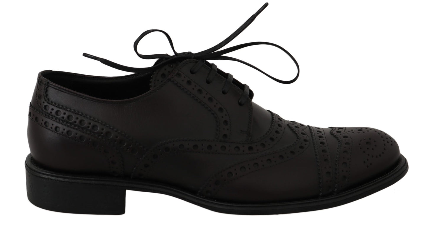 Dolce &amp; Gabbana Elegant Bordeaux Wingtip Derby Dress Shoes