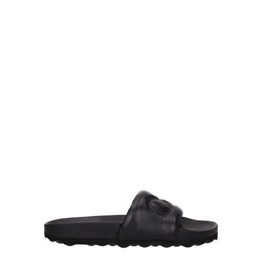 Off-White Sorte Læder Hjemmesko Sandaler