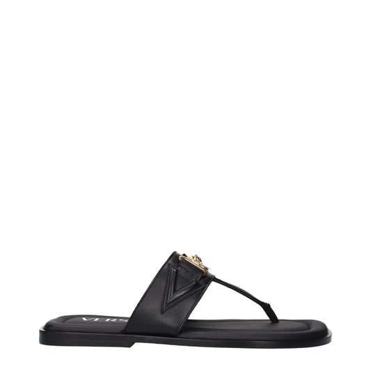 Versace sorte læder flip-flop sandaler