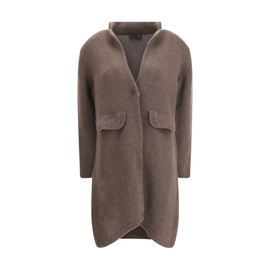 Ella Semi-long Sweater with a front hook-and-eye closure