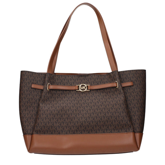 Michael Kors Brown Fabric Shoulder Bags